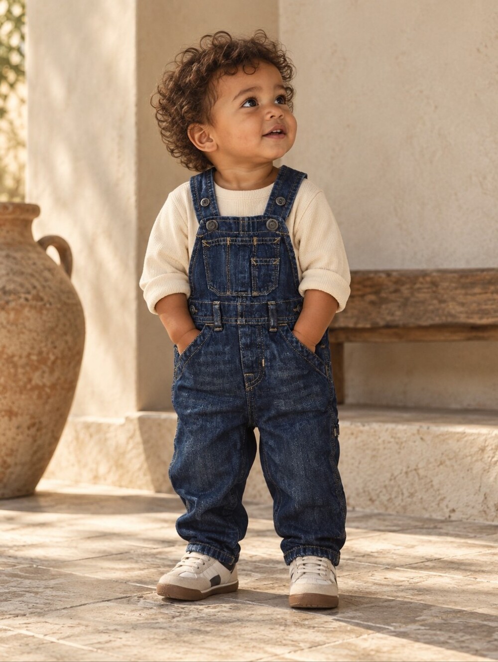 Baby Gap 6-12M Denim Shortalls Overalls Carpenter Dark Wash Jean Dungarees